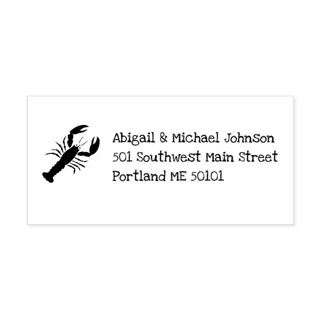 Coastal Nautical Lobster + Name Address Stamp (Design)