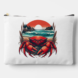 coastal/nautical Maine crab Accessory Pouch