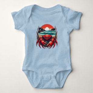 coastal/nautical Maine crab Baby Bodysuit