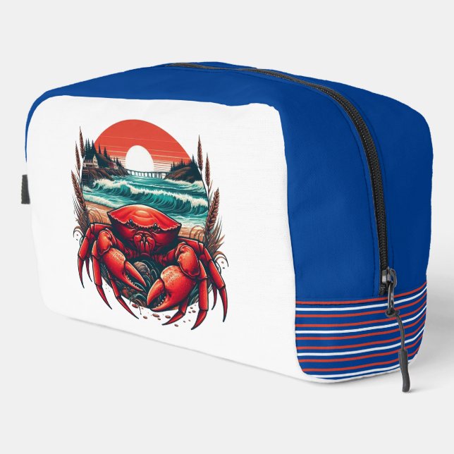coastal/nautical Maine crab Dopp Kit (Right Corner)