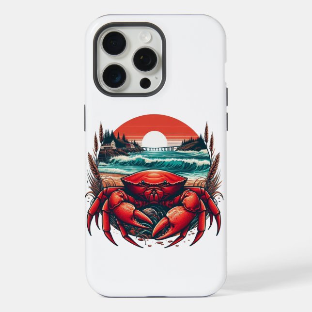 coastal/nautical Maine crab iPhone Case (Back)