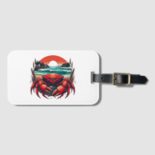 coastal/nautical Maine crab Luggage Tag