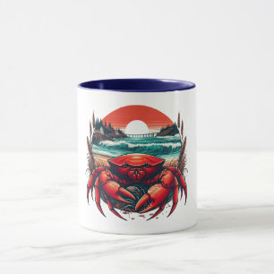 coastal/nautical Maine crab Mug