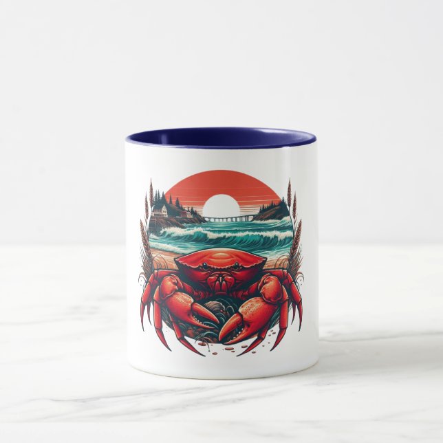 coastal/nautical Maine crab Mug (Center)