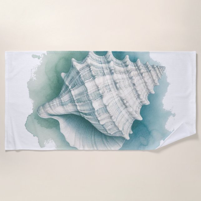 Coastal/Nautical seashell  Beach Towel (Front)