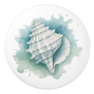 Coastal/Nautical seashell  Ceramic Knob