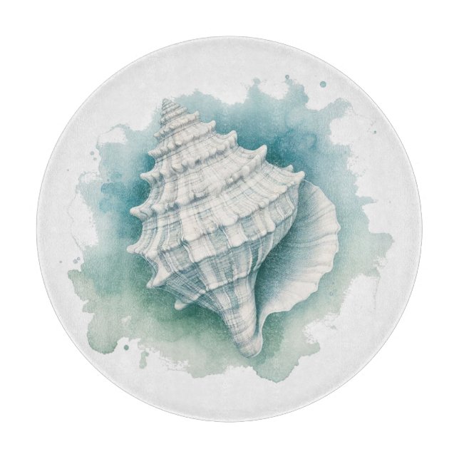 Coastal/Nautical seashell  Cutting Board (Front)