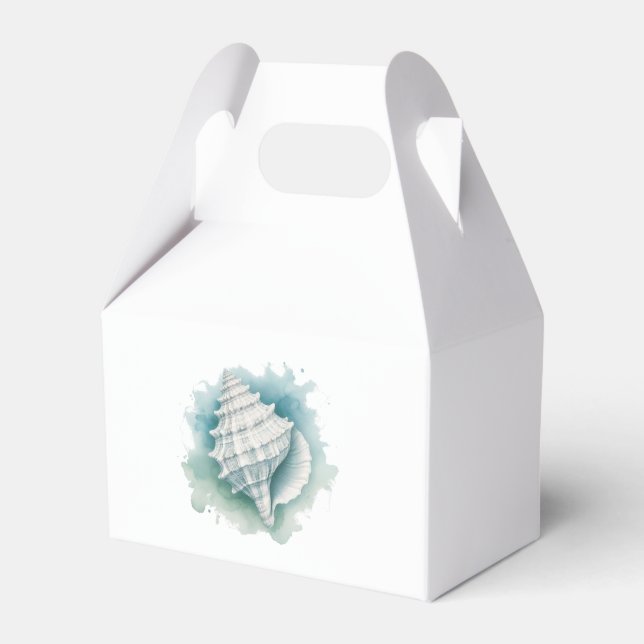 Coastal/Nautical seashell  Favour Box (Front Side)