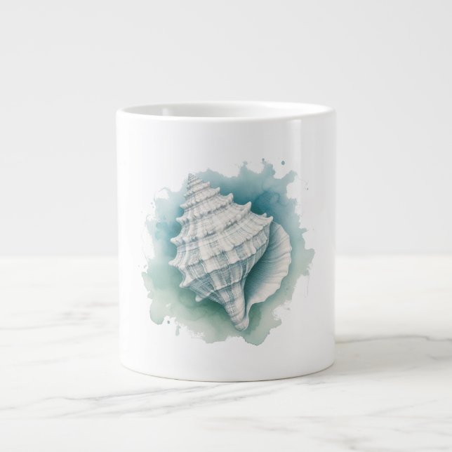 Coastal/Nautical seashell  Large Coffee Mug (Front)