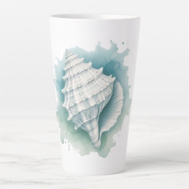 Coastal/Nautical seashell  Latte Mug (Front)