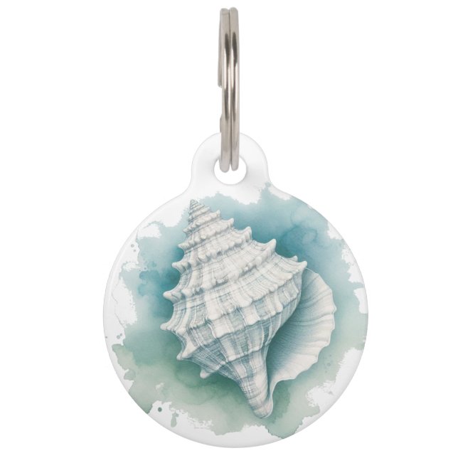Coastal/Nautical seashell  Pet Tag (Front)