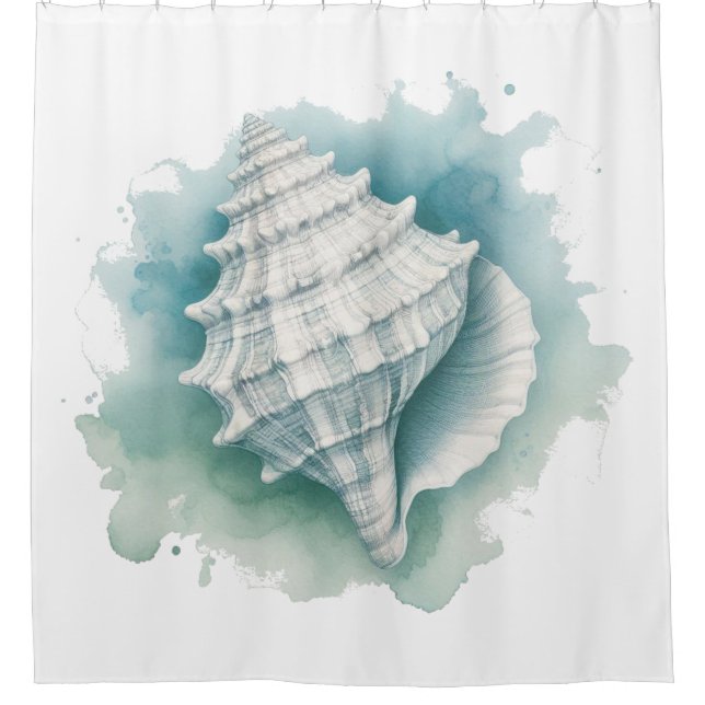 Coastal/Nautical seashell  Shower Curtain (Front)