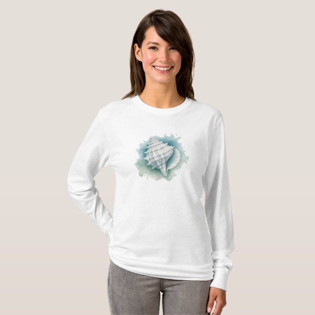 Coastal/Nautical seashell  T-Shirt (Front Full)