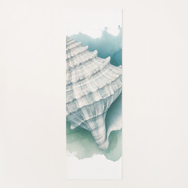 Coastal/Nautical seashell  Yoga Mat (Front)