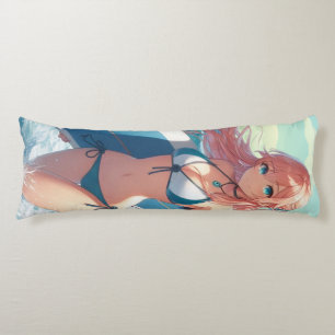 Coastal/Nautical/tropical anime surfer girl Body Cushion
