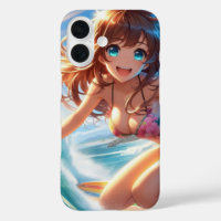 Coastal/Nautical/tropical anime surfer girl