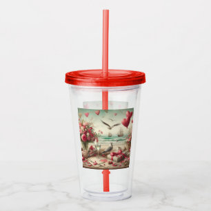 Coastal/Nautical Valentine's day  Acrylic Tumbler