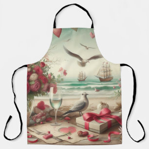 Coastal/Nautical Valentine's day Apron