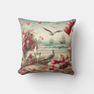 Coastal/Nautical Valentine's day Cushion