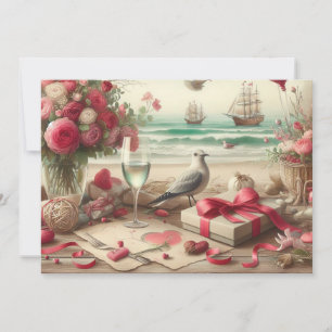 Coastal/Nautical Valentine's day Holiday Card