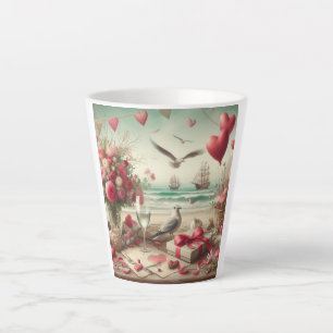 Coastal/Nautical Valentine's day Latte Mug