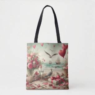 Coastal/Nautical Valentine's day  Tote Bag