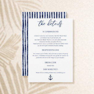Coastal Nautical Wedding Enclosure Card