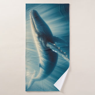 coastal/nautical whale bath towel