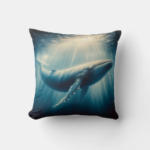 coastal/nautical whale cushion