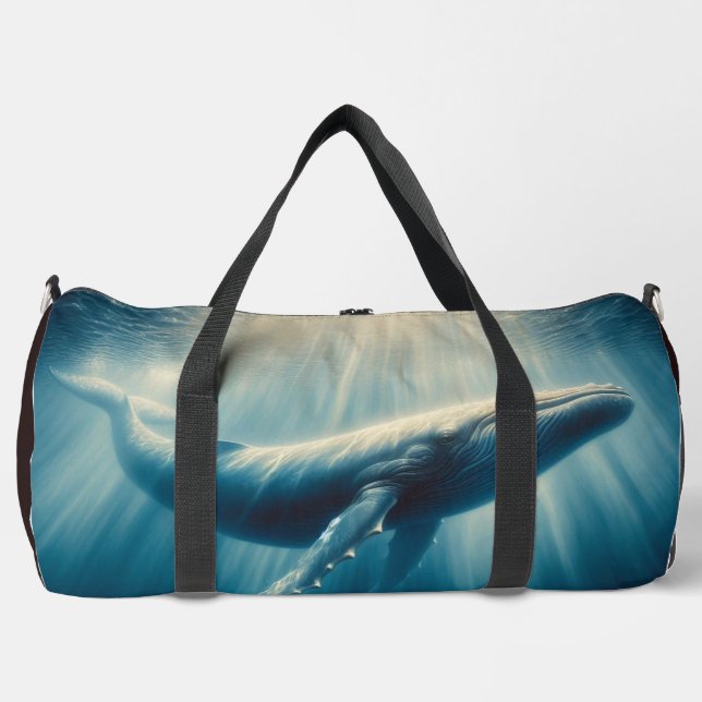 coastal/nautical whale duffle bag (Front)