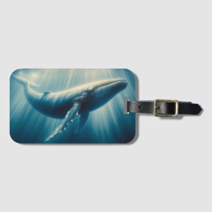 coastal/nautical whale luggage tag