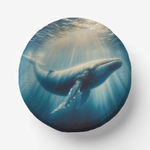 coastal/nautical whale paper plate