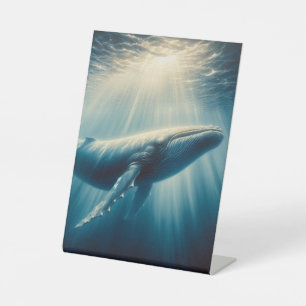 coastal/nautical whale pedestal sign