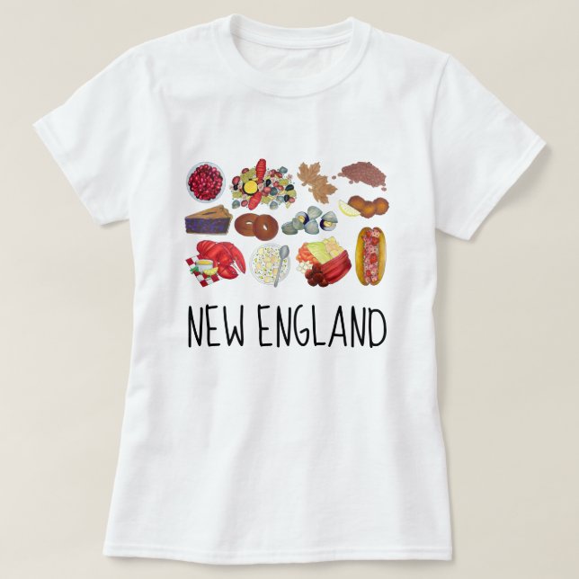 Coastal New England Foods Northeast America USA T-Shirt (Design Front)