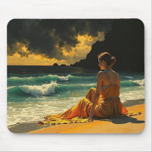 Coastal Night Seaside Reflection Mouse Pad