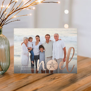 Coastal Noel Christmas Photo Foil Holiday Card