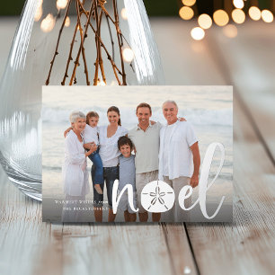 Coastal Noel   Christmas Photo Foil Holiday Card