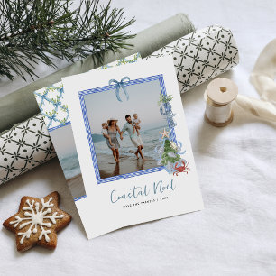 Coastal Noel Elegant Coastal Christmas Photo Holiday Card