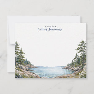 Coastal Note Cards Ocean Pine Tree Stationery