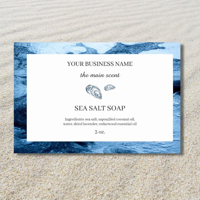 Coastal ocean breeze minimalist sea salt soap bar  rectangular sticker (Creator Uploaded)