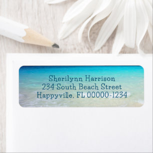 Coastal Ocean Living Script Return Address Label