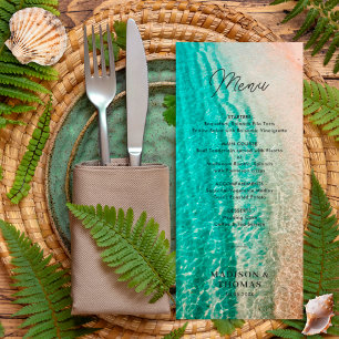 Coastal Ocean Summer Beach Destination Wedding  Menu