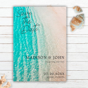 Coastal Ocean Summer Beach Destination Wedding  Save The Date