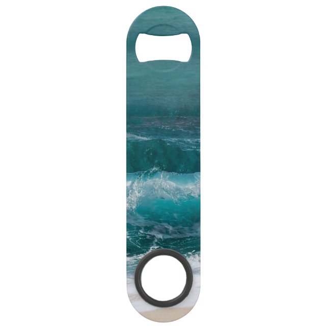 Coastal Ocean Wave Nautical Photo Bottle Opener (Front)