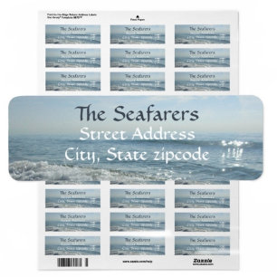 Coastal Ocean Waves Photographic Return Address Label