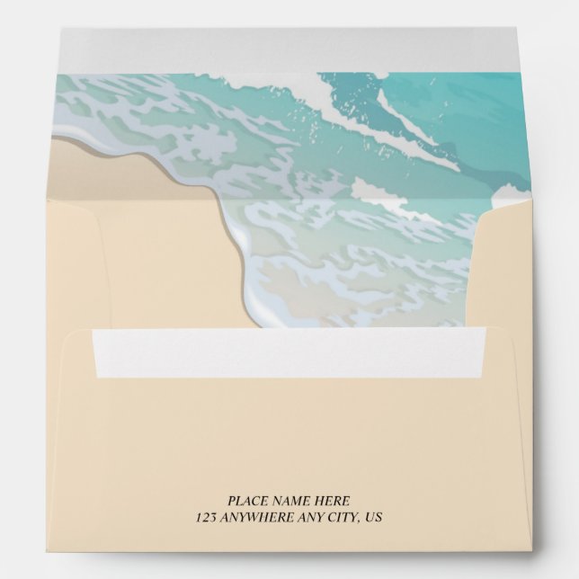 Coastal Ocean Waves Tropical Beach Envelope (Back (Bottom))