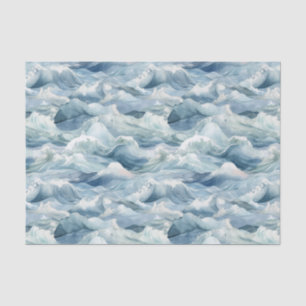 Coastal Ocean Waves Watercolor Nautical Tissue Paper