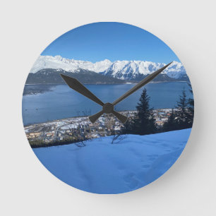 Coastal Overlook Winter Wall Clock