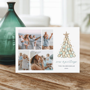 Coastal Oyster "Seas & Greetings" Photo Holiday Card