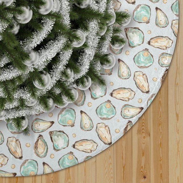 Coastal Oyster Shell Pattern Brushed Polyester Tree Skirt (Creator Uploaded)